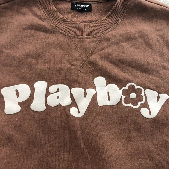 Playboy By PacSun Womens Sweatshirt Small Floral Pullover Colorblock Casual Y2K - Picture 8 of 13